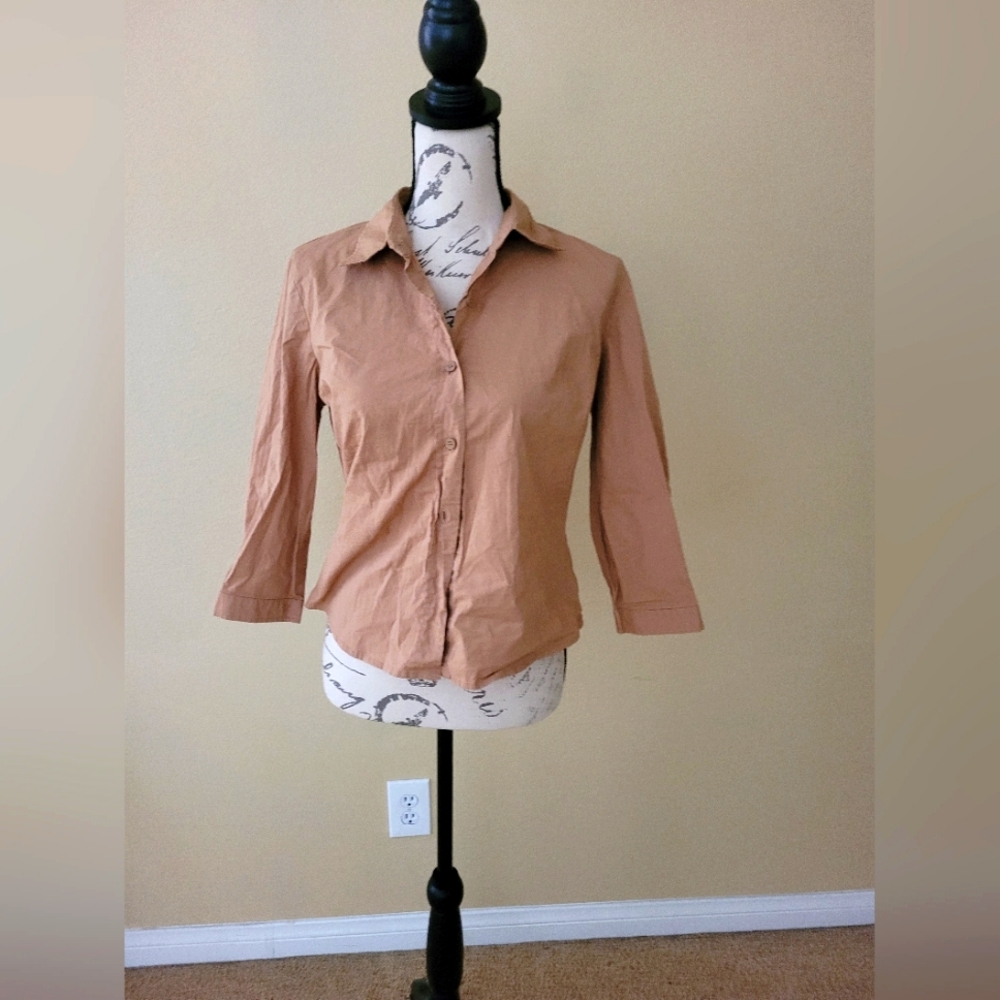 Guess Brown Button Down Blouse - image 1